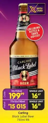 Shoprite Carling Black Label Beer RB offer