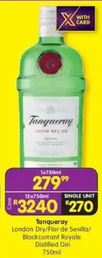 Shoprite Tanqueray London Dry/ Flor de Sevilla/ Blackcurrant Royale Distilled Gin offer