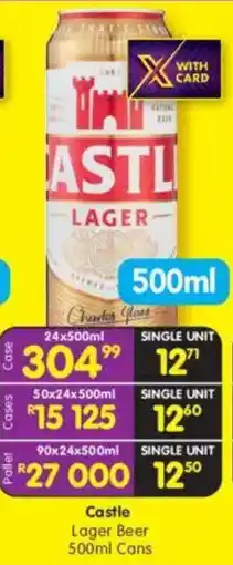 Shoprite Castle Lager Beer Cans offer