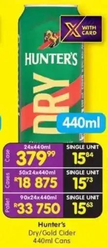 Shoprite Hunter's Dry/ Gold Cider Cans offer