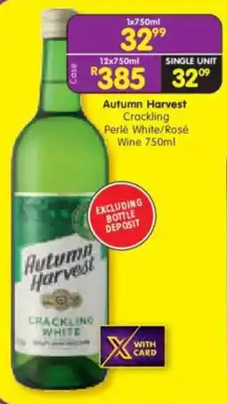 Shoprite Autumn Harvest Crackling Perlé White/ Rosé Wine offer