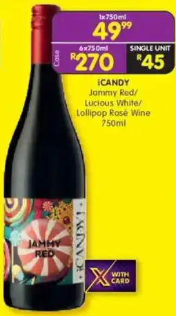 Shoprite iCANDY Jammy Red/ Lucious White/ Lollipop Rosé Wine offer