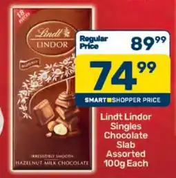 Pick n Pay Lindt Lindor Singles Chocolate Slab Assorted offer