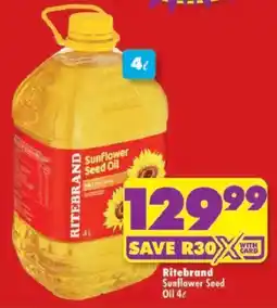 Shoprite Ritebrand Sunflower Seed Oil offer