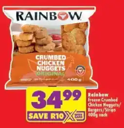 Shoprite Rainbow Frozen Crumbed Chicken Nuggets/ Burgers/ Strips offer