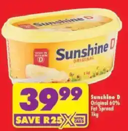 Shoprite Sunshine D Original 60% Fat Spread offer