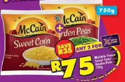 Shoprite McCain Frozen Sweet Corn/ Garden Peas offer