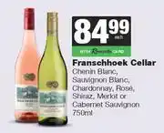 Spar Tops Franschhoek Cellar Chenin/Sauvignon Blanc, Chardonnay, Rose, Shiraz,Merlot Or Cab Sauvignon-750ml EA offer