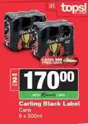 Spar Tops Carling Black Label Cans-For 2 x 6 x 500ml offer