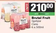 Spar Tops Brutal Fruit Spritzer Cans-For Any 2 x 6 x 500ml offer