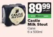 Spar Tops Castle Milk Stout Cans-6 x 500ml Per Pack offer