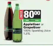 Spar Tops Appletiser Or Grapetiser 100% Sparkling Juice-For Any 2x 1.25Ltr offer
