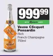 Spar Tops Veuve Clicquot Pensardin Rich French Champagne-750ml offer