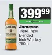 Spar Tops Jameson Triple Triple Blended Irish Whiskey-750ml offer