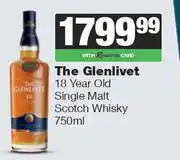 Spar Tops The Glenlivet 18 Year Old Single Malt Scotch Whisky-750ml offer
