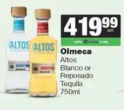 Spar Tops Olmeca Altos Blanco Or Reposado Tequila-750ml Each offer