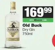 Spar Tops Old Buck Dry Gin-750ml offer