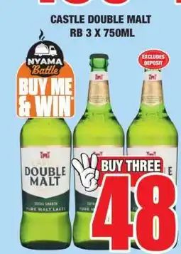 Boxer CASTLE DOUBLE MALT RB 3 X 750ML offer