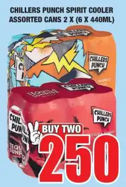Boxer CHILLERS PUNCH SPIRIT COOLER ASSORTED CANS 2 X (6 X 440ML) offer