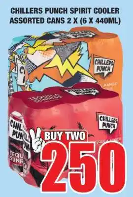 Boxer CHILLERS PUNCH SPIRIT COOLER ASSORTED CANS 2 X (6 X 440ML) offer