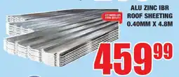 Boxer ALU ZINC IBR ROOF SHEETING 0.40MM X 4.8M offer