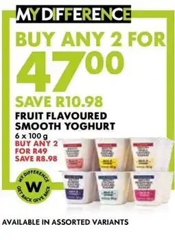 Woolworths Fruit Flavoured Smooth Yoghurt offer
