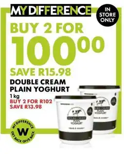 Woolworths Double Cream Plain Yoghurt offer