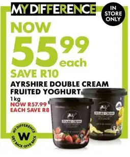 Woolworths Ayrshire Double Cream Fruited Yoghurt offer