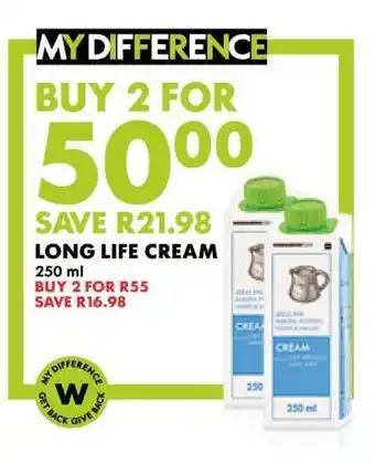 Woolworths LONG LIFE CREAM offer