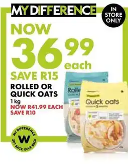 Woolworths Rolled or Quick Oats offer