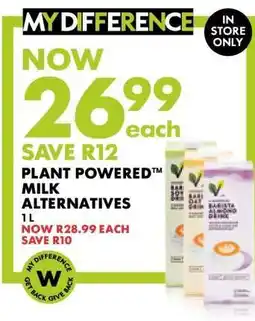 Woolworths Plant Powered Milk Alternatives offer