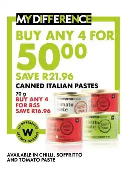 Woolworths Canned Italian Pastes offer