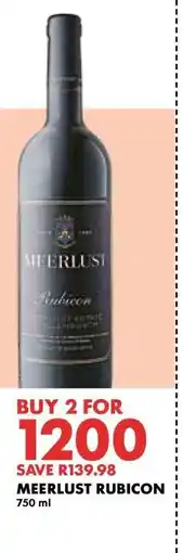Woolworths MEERLUST Rubicon offer
