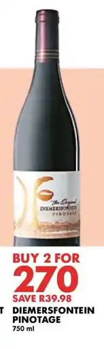 Woolworths DIEMERSFONTEIN Pinotage offer