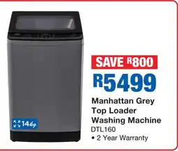 OK Furniture Manhattan Grey Top Loader Washing Machine offer