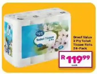 Game Great Value 2 Ply Toilet Tissue Rolls 24-Pack offer