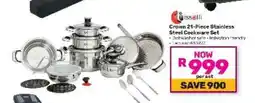Game Crown 21-Piece Stainless Steel Cookware Set offer