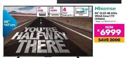 Game Hisense 58 OLED 4K 60Hz VIDAA Smart TV (58Q60) offer