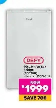 Game DEFY 90 L White Bar Fridge offer