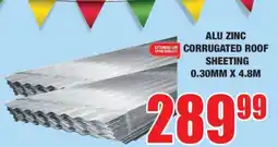 Boxer ALU ZINC CORRUGATED ROOF SHEETING 0.30MM X 4.8M offer