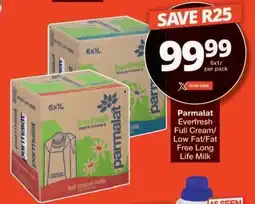 Checkers Parmalat Everfresh Full Cream/Low Fat/Fat Free Long Life Milk offer