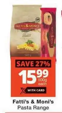 Checkers Fatti's & Moni's Pasta Range offer