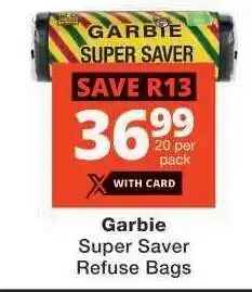 Checkers Garbie Super Saver Refuse Bags offer