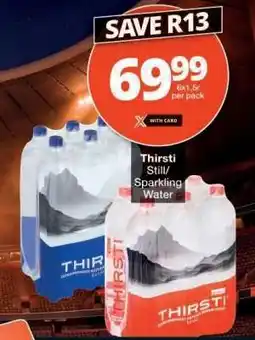 Checkers THIRSTI Still/Sparkling Water offer