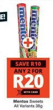 Checkers MENTOS SWEETS offer