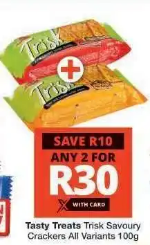 Checkers Tasty Treats Trisk Savoury Crackers offer