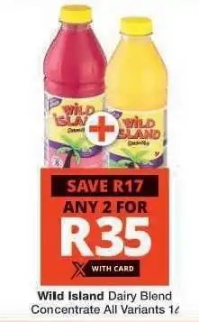 Checkers WILD ISLAND DAIRY BLEND CONCENTRATE offer
