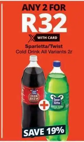 Checkers Sparletta/Twist Cold Drink offer