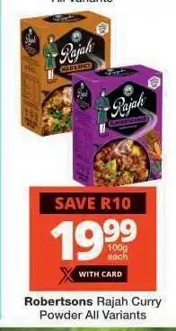 Checkers ROBERTSONS RAJAH CURRY POWDER offer