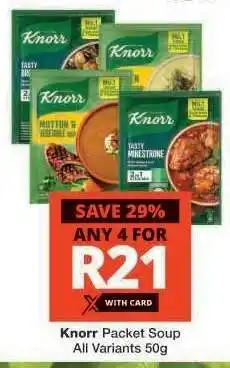 Checkers Knorr Packet Soup offer